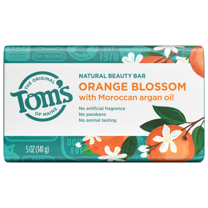Toms of Maine Natural Beauty Bar Soap Orange Blossom With Moroccan Argan Oil 5 oz.