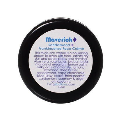 LIVING LIBATIONS - Organic Maverick Face Creme | Natural Wildcrafted Vegan Clean Beauty (.5 oz | 15 ml)