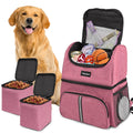 Txinrbaod Dog Travel Bag Dog Backpack For Supplies With Food Container Bag for Hiking Overnight Camping Trip Pink